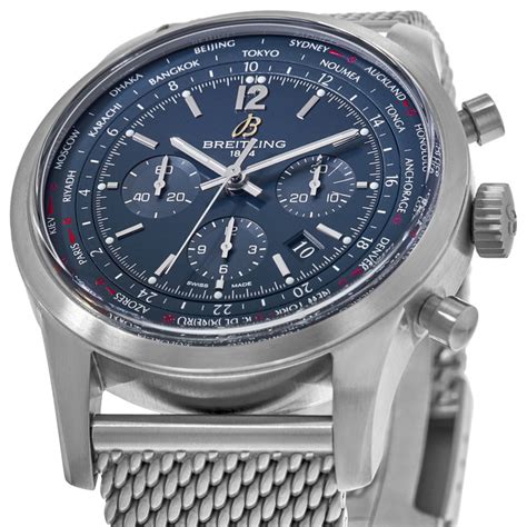 breitling transocean chronograph blue dial|breitling transocean chronograph men's watch.